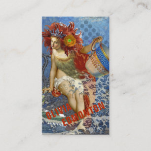 Carte De Visite Sirène du Verseau Art Gothique Bleu