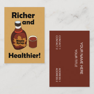 Carte De Visite Sirop d'érable plus riche et ferme plus saine