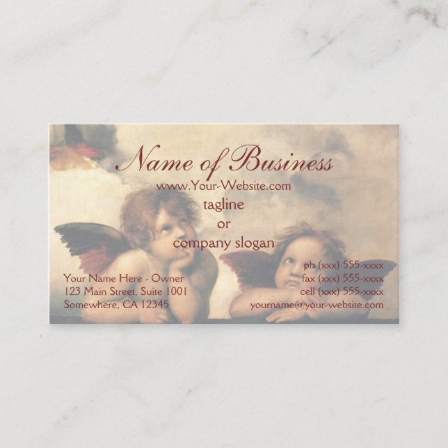 Carte De Visite Sistine Madonna Angels par Raphael Raffaello (Devant)