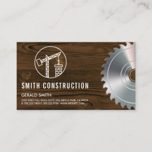 Carte De Visite Site de construction   Bois et scie