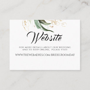Carte De Visite Site mariage Gold Greenery