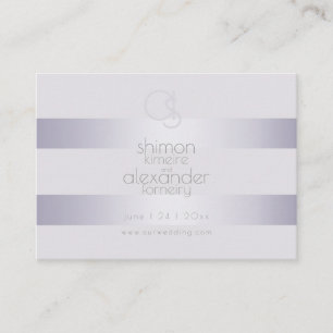Carte De Visite Site mariage Monogramme Violet Frappe Shimmer