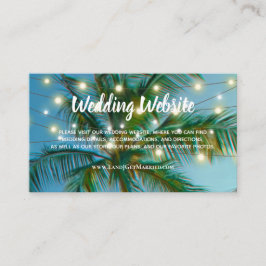 Carte De Visite Site mariage Tropical Beach String Lights Ombre