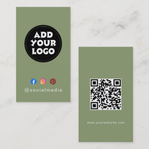 Carte De Visite Site Web de code QR de médias sociaux de logo pers