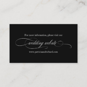 Carte De Visite Site Web De Mariage Élégant Noir Et Blanc