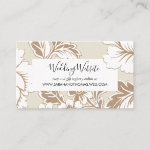 Carte De Visite Site Web de Mariage Floral Élégant Vintage