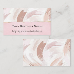 Carte De Visite Site Web de nom d'entreprise Abstrait Crème Rose P