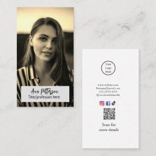 Carte De Visite site web QR code email social professionnel modern