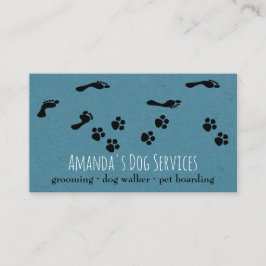 Carte De Visite Sitter Chien Rustique Services pour animaux de com