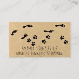 Carte De Visite Sitter Chien Rustique Services pour animaux de com