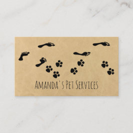 Carte De Visite Sitter Chien Rustique Services pour animaux de com