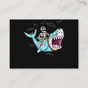 Carte De Visite Skeleton équitation Zombie Shark Funny Halloween c
