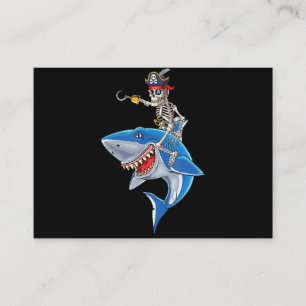 Carte De Visite Skeleton Pirate Riding Shark Cute Boys Halloween