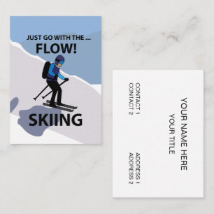 Carte De Visite Ski Aller Avec Le Ski De Flux