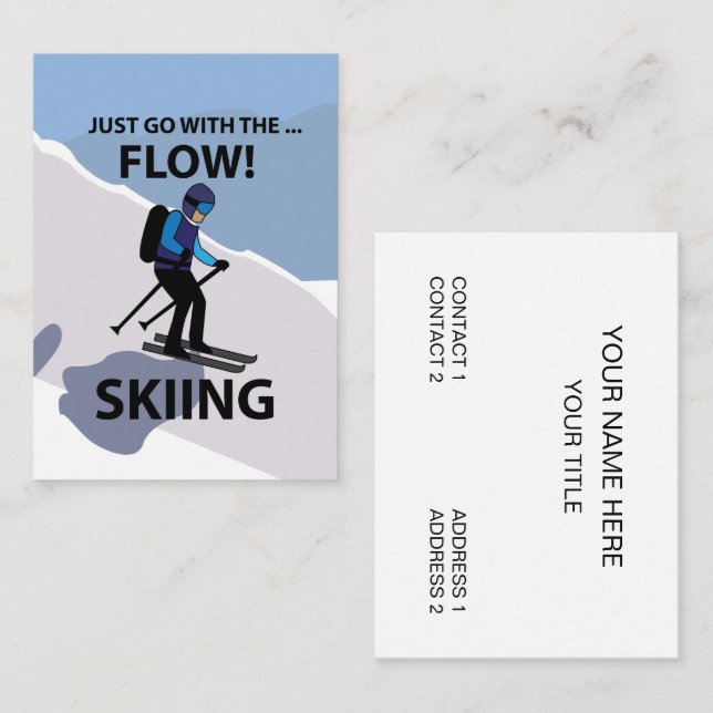Carte De Visite Ski Aller Avec Le Ski De Flux (Devant / Derrière)