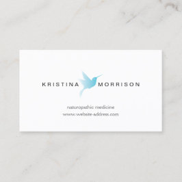 Carte De Visite Sky Blue Hummingbird Logo Naturopath, Santé