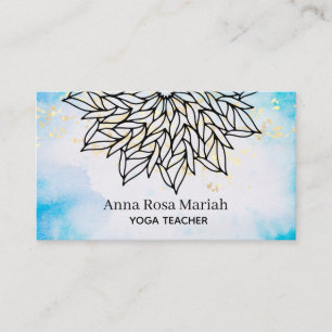 Carte De Visite *~* Sky Blue Mandala Parties scintillant Yoga spir