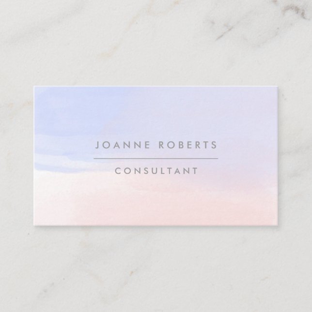 Carte De Visite Sky Blue Pink Ombre moderne Beauté ou professionne (Devant)