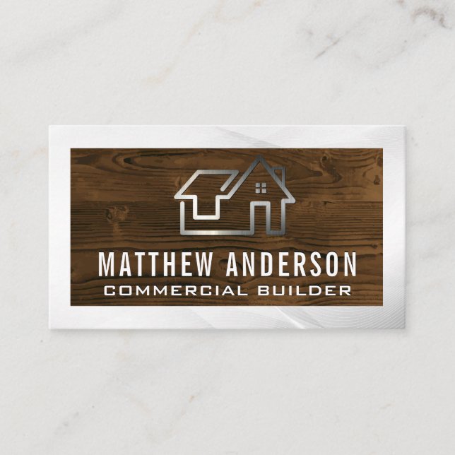Carte De Visite Sleek Home Logo | Wooden Boards (Devant)