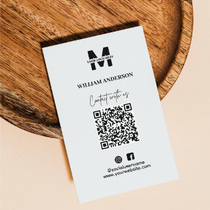 Carte De Visite Small Business Instagram Facebook QR Code Moderne