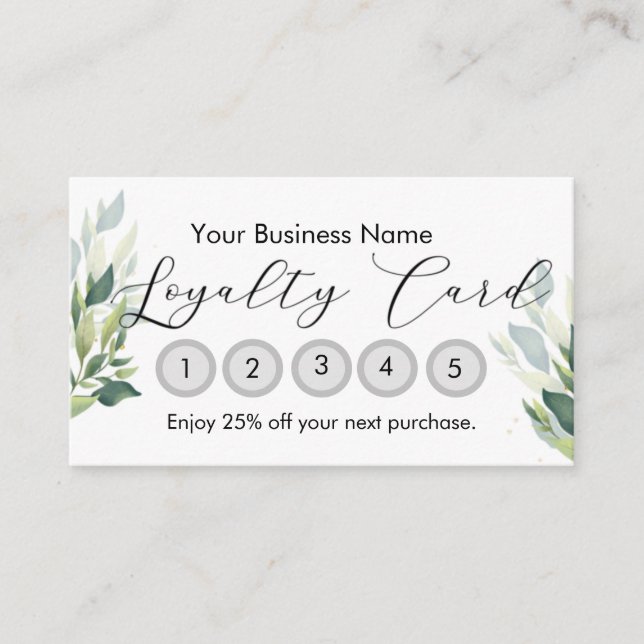 Carte De Visite Small Business Loyalty Card Customizable  (Devant)