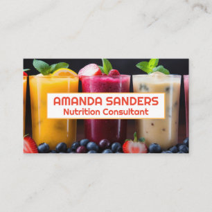 Carte De Visite Smoothies dans des Verres Fruits