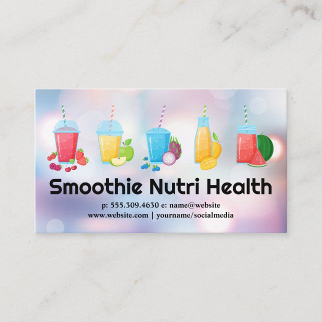 Carte De Visite Smoothies de fruits de santé Boissons (Devant)