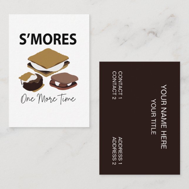 Carte De Visite Smores S'Mores Dessert Une Fois De Plus Smore (Devant / Derrière)