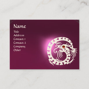 Carte De Visite SNAKE DRAGON AMÉTHYST violet blanc rose rouge