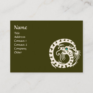 Carte De Visite SNAKE DRAGON AQUAMARINE blanc bleu jaune vert
