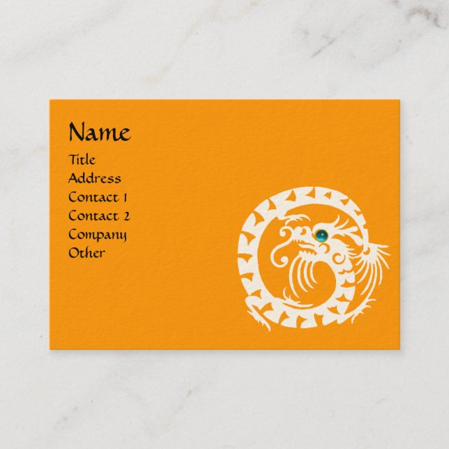 Carte De Visite SNAKE DRAGON AQUAMARINE blanc noir bleu jaune (Devant)