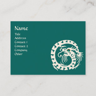 Carte De Visite SNAKE DRAGON AQUAMARINE blanc noir bleu vert
