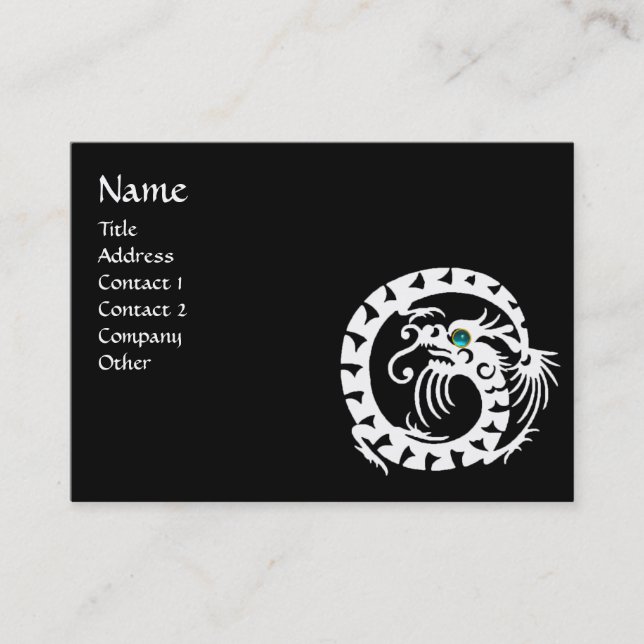 Carte De Visite SNAKE DRAGON AQUAMARINE Imaginaire blanc noir bleu (Devant)
