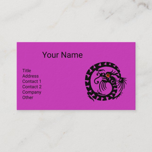 Carte De Visite SNAKE DRAGON Rouge rubis, noir blanc violet Imagin (Devant)