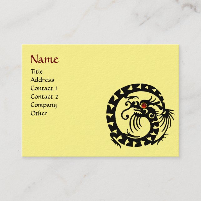 Carte De Visite SNAKE DRAGON RUBY noir et blanc rouge jaune (Devant)