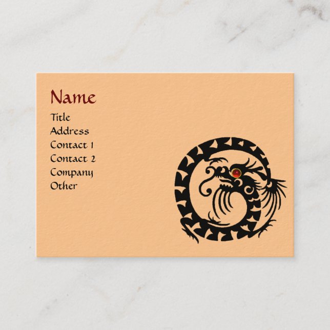 Carte De Visite SNAKE DRAGON RUBY noir et blanc rouge orange (Devant)