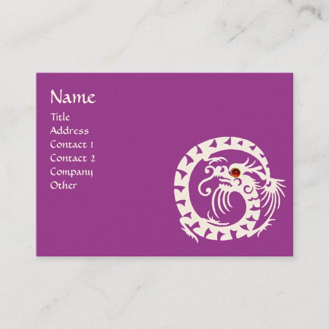 Carte De Visite SNAKE DRAGON RUBY violet blanc rouge violet (Devant)