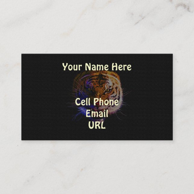 Carte De Visite Snarling Bengale Tiger Big Cat Wildlife Art (Devant)