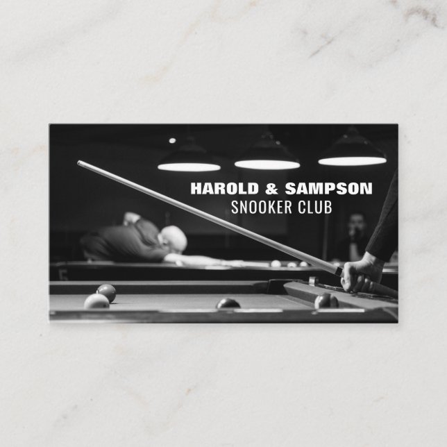 Carte De Visite Snooker Club Portrait, Pool & Snooker Player/Club (Devant)