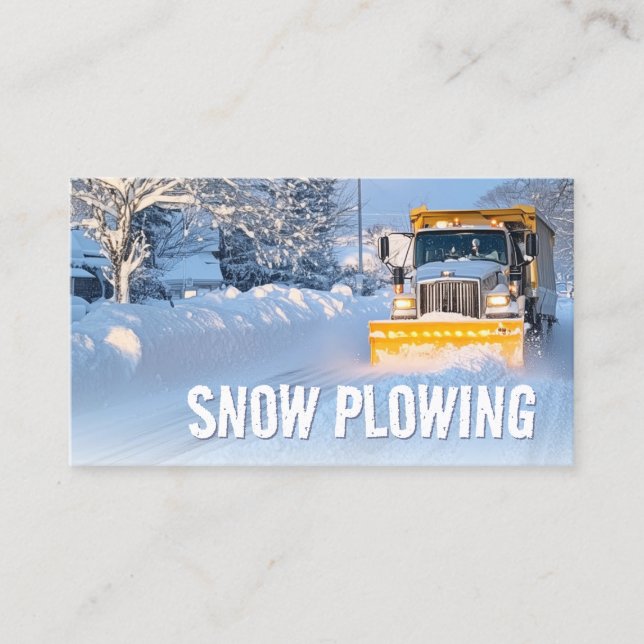 Carte De Visite Snow Plowing & Removal Service Truck Photo (Devant)