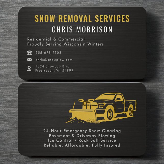 Carte De Visite Snow Removal Services Professional (Créateur téléchargé)