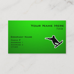 Carte De Visite Snowboarding vert
