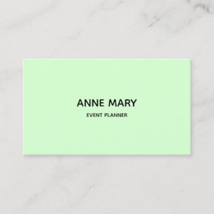 Carte De Visite Snowy Mint Green Professionnel Moderne coloré