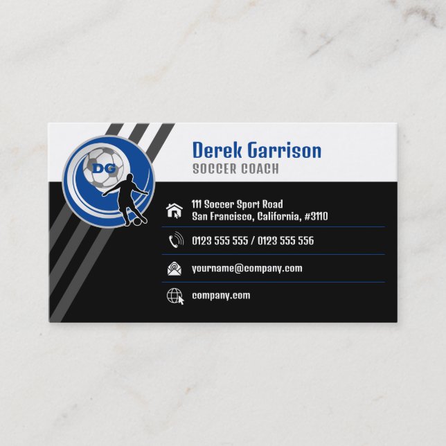 Carte De Visite Soccer | Football Sports Coach (Devant)