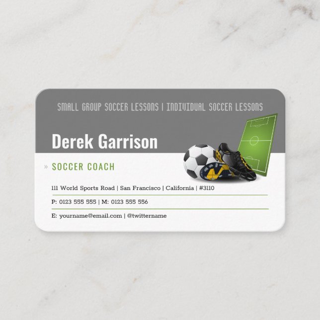 Carte De Visite Soccer | Football Sports Coach (Devant)