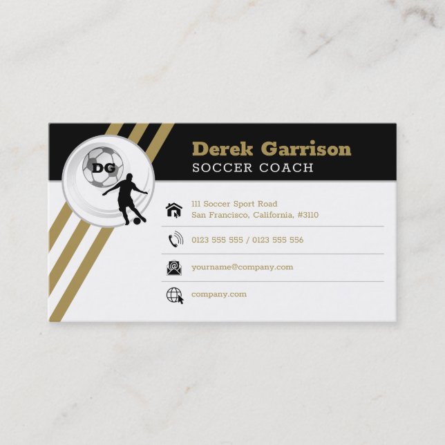 Carte De Visite Soccer | Football Sports Coach (Devant)