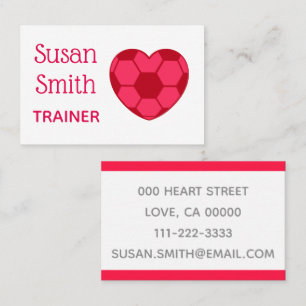 Carte De Visite Soccer Heart rose
