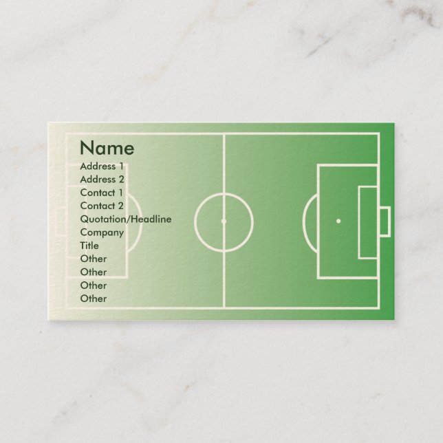 Carte De Visite Soccerfield - affaires (Devant)