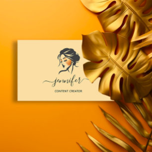 Carte De Visite Social Media Manager Content Creator QR Yellow