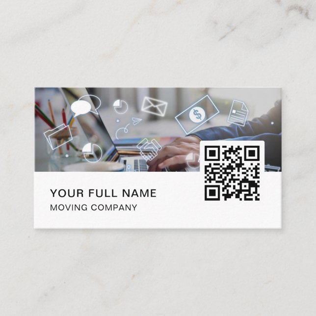 Carte De Visite Social Media Manager QR Code Logo Médias sociaux (Devant)